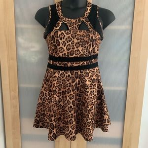 NWOT Bebe Cheetah Cutout Dress